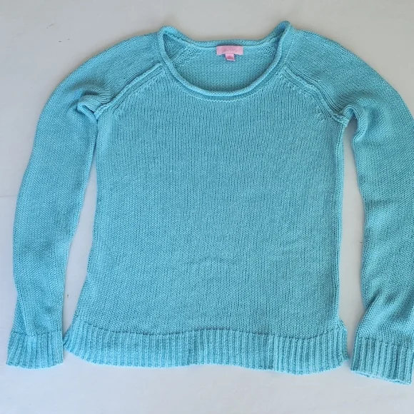 Lilly Pulitzer Marine Blue Teal Roll Neck Sweater Size XS - Picture 1 of 4